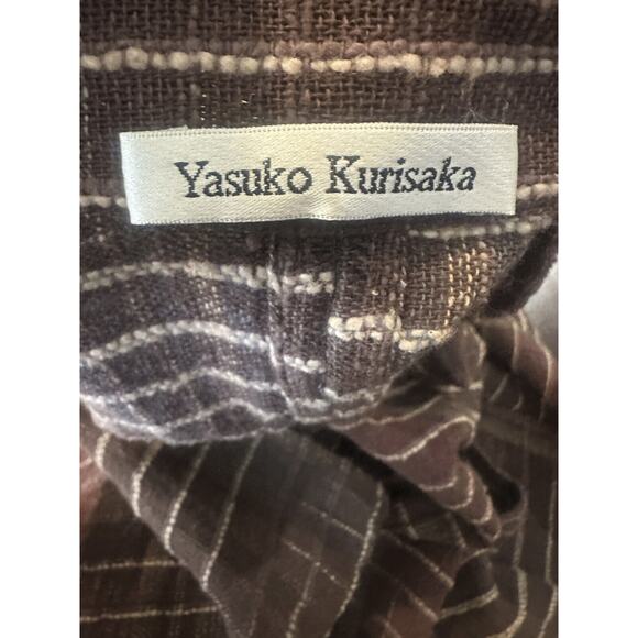 Yasuko Kurisaka Art to Wear Lagenlook Handwoven Brown Button Jacket Cardigan O/S - Picture 7 of 16